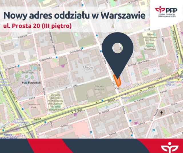 Zmiana adresu oddziału w Warszawie