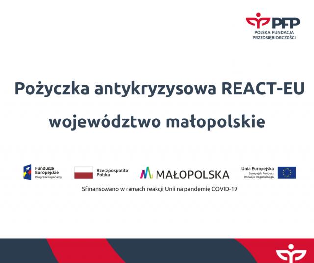 Małopolscy przedsiębiorcy mogą się starać o &bdquo;Pożyczkę antykryzysową - REACT-EU&rdquo; &ndash; duże pieniądze m.in. na poprawę efektywności energetycznej