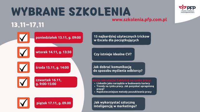 5 dni, 15 szkoleń &ndash; szkoleniowy tydzień Polskiej Fundacji Przedsiębiorczości