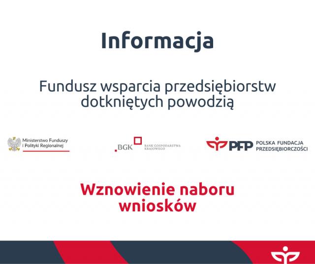 Wznowienie naboru wniosków - Fundusz wsparcia przedsiębiorstw dotkniętych powodzią