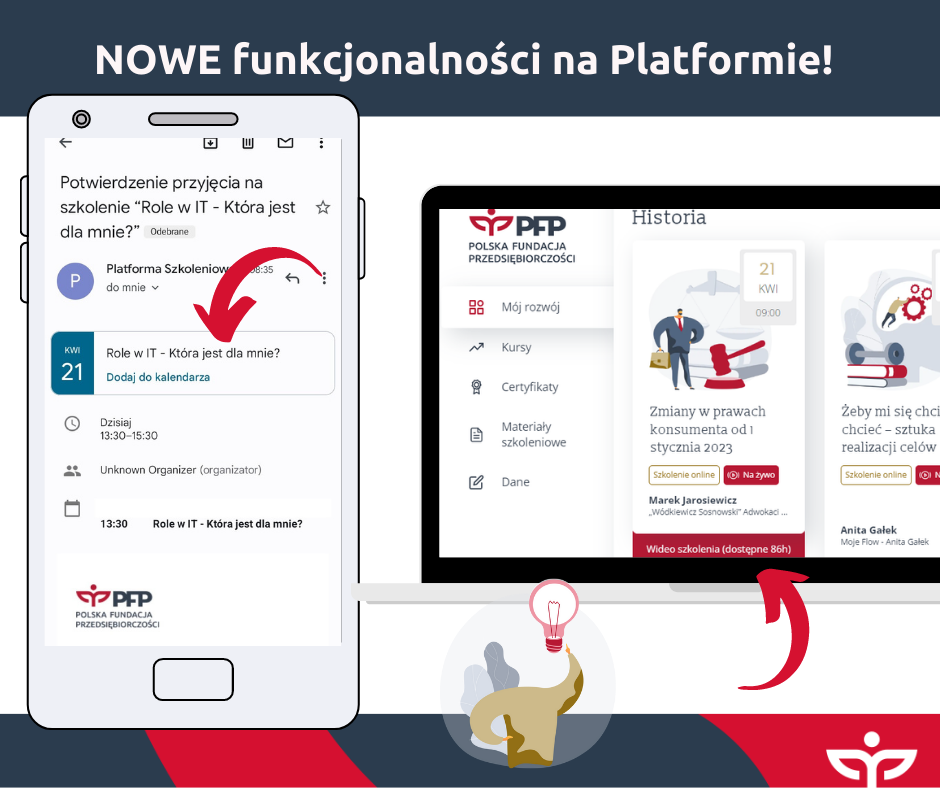 Nowości na platformie szkoleniowej Polskiej Fundacji Przedsiębiorczości. „Jeszcze bardziej przejrzysta i funkcjonalna”