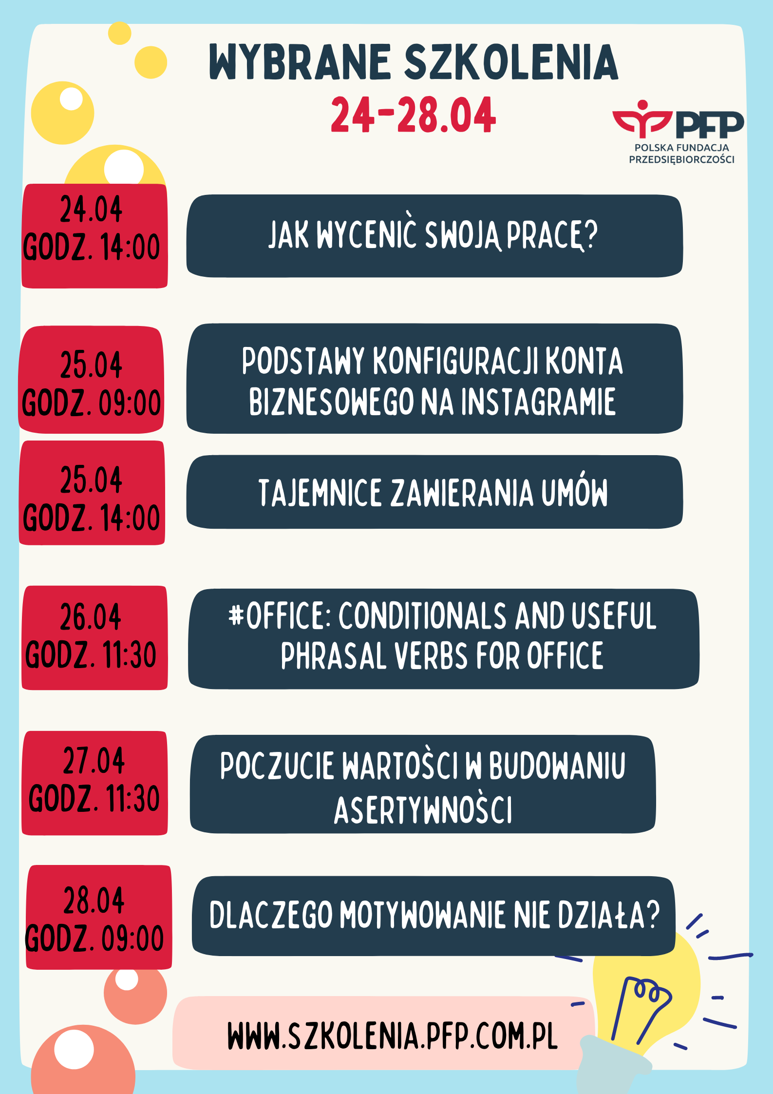 Porządna dawka szkoleń jeszcze przed majówką