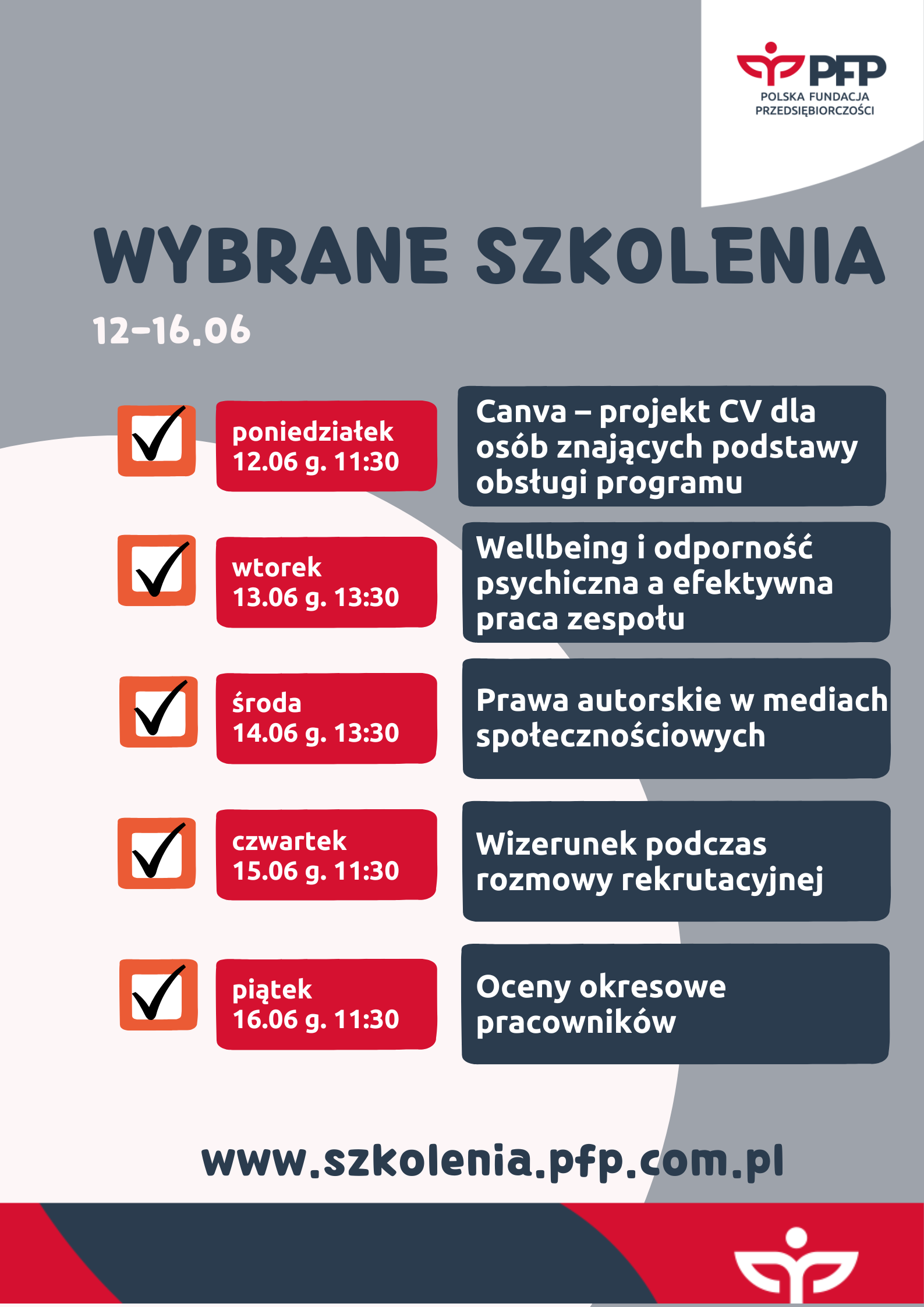 Harmonogram szkoleń 12-16.06.2023