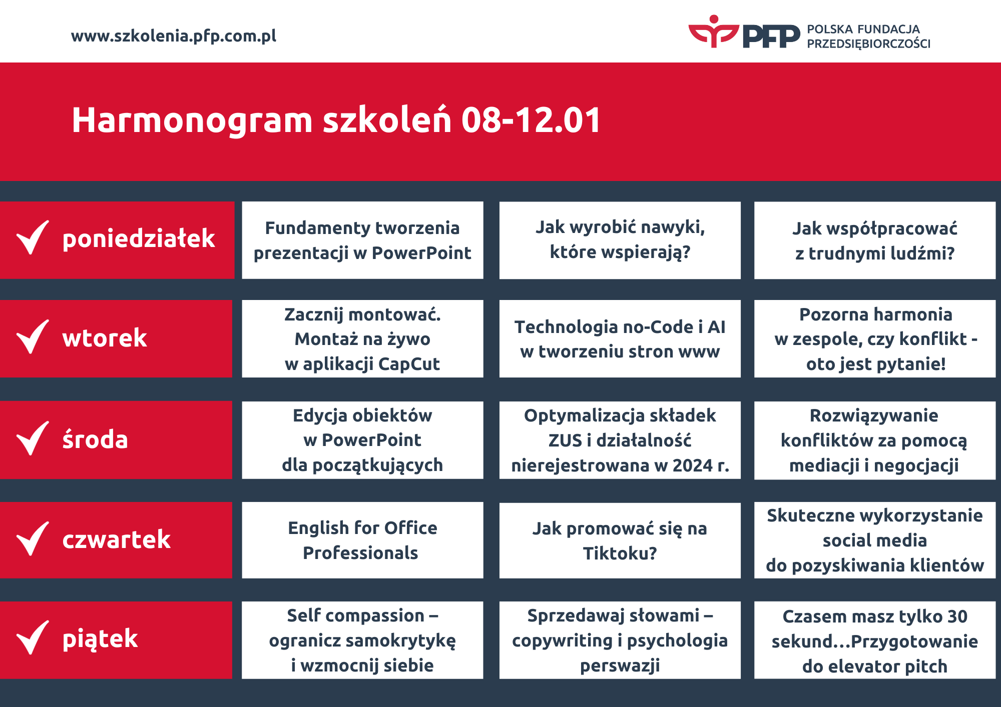 3 szkolenia dziennie. „Niech zdobywanie dodatkowych kompetencji będzie Waszym postanowieniem noworocznym”