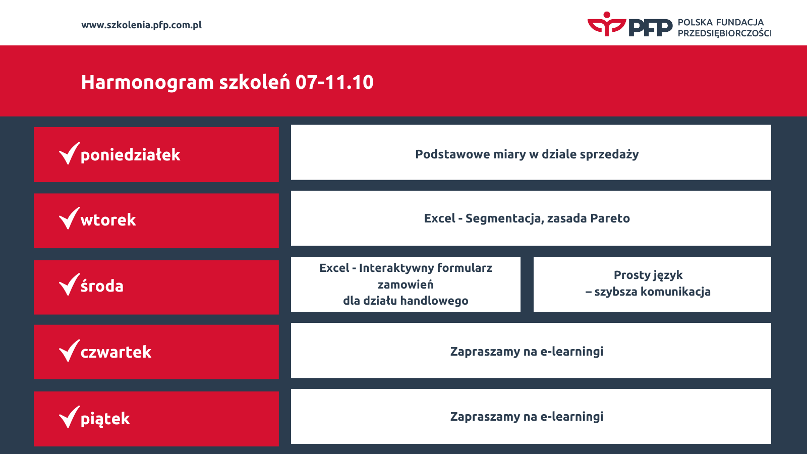 Zapraszamy na szkolenia i e-learningi