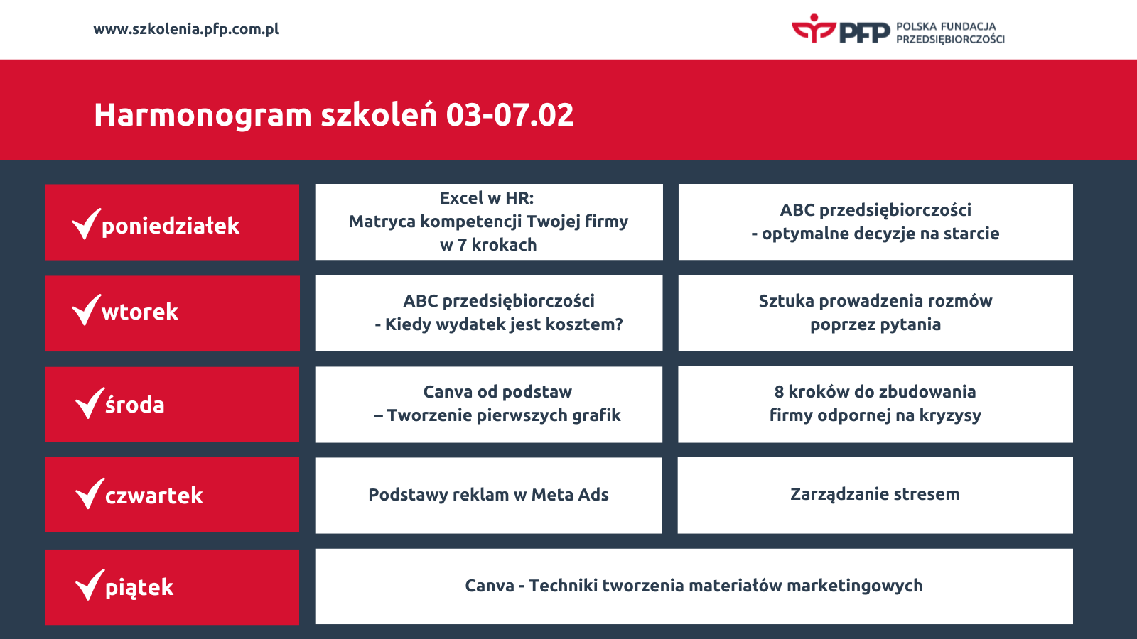 5 dni i aż 9 ważnych tematów. Jakie szkolenia przygotowała dla Was Polska Fundacja Przedsiębiorczości?