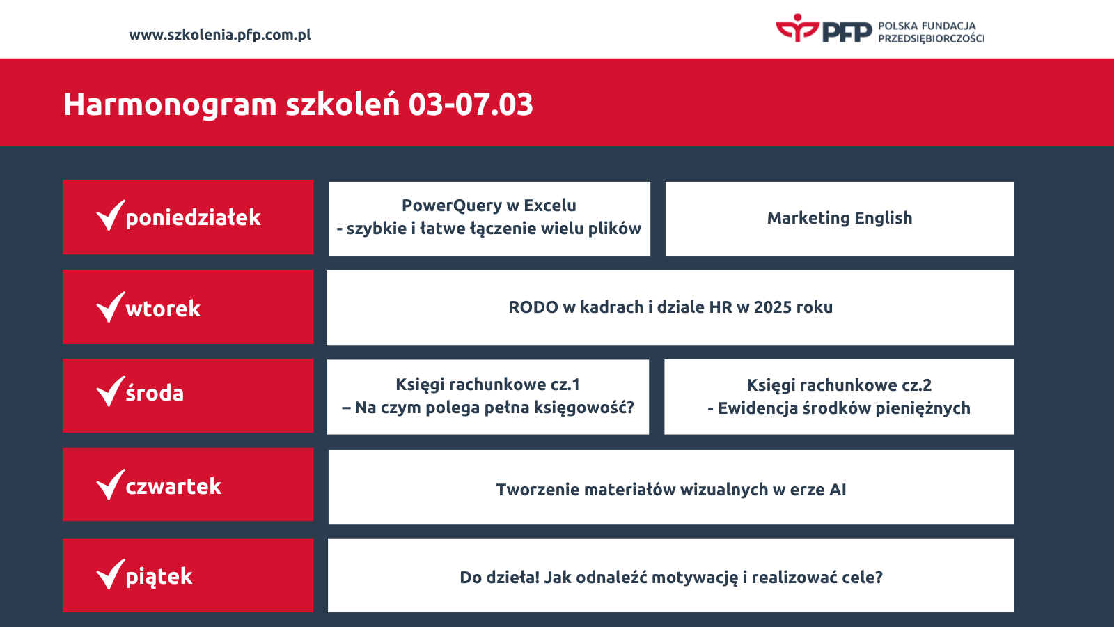 Pięć dni, siedem ważnych tematów! Taki będzie przyszły tydzień na Platformie Szkoleniowej Polskiej Fundacji Przedsiębiorczości