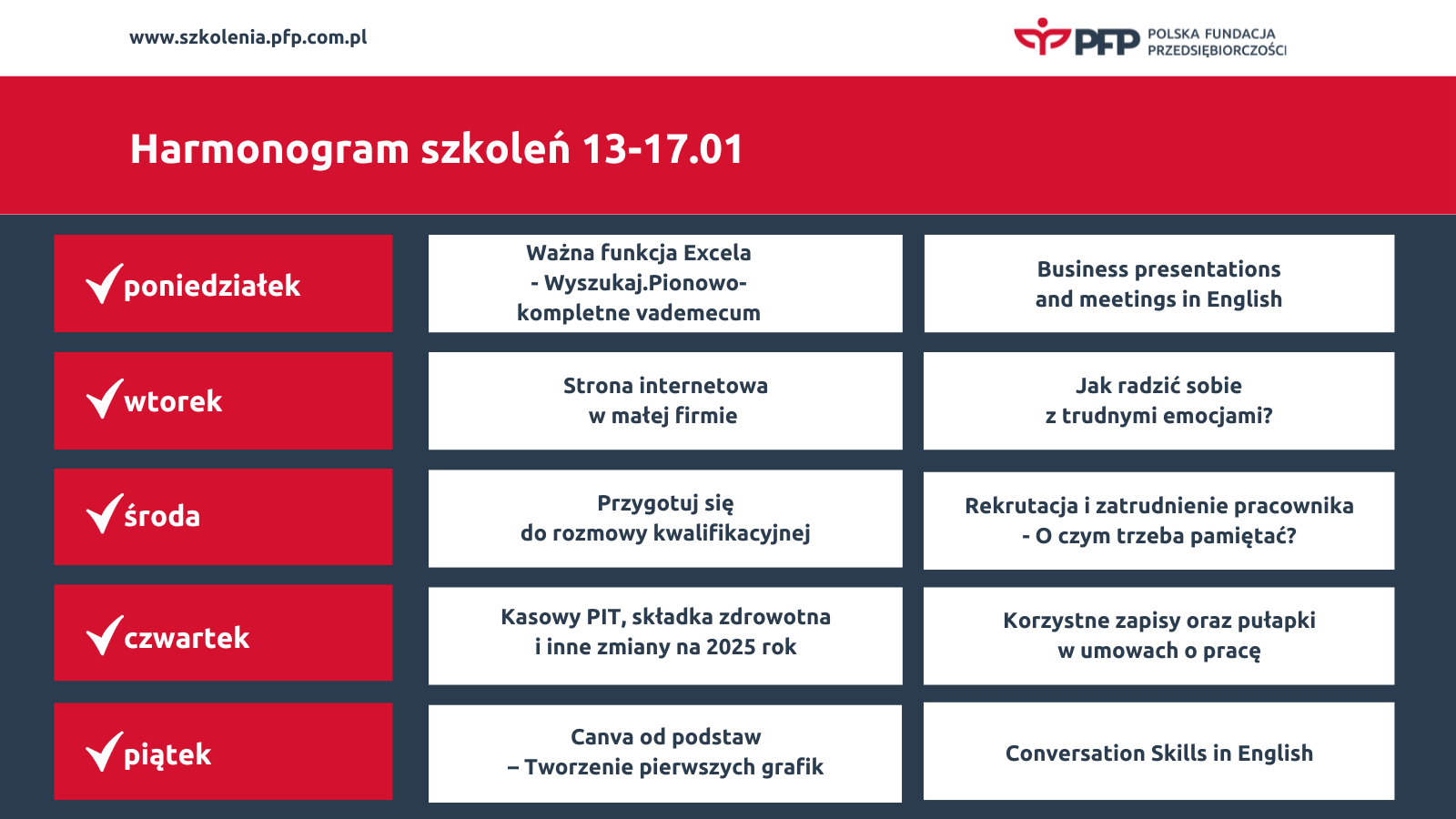 Dwa szkolenia dziennie – przed nami kolejny tydzień pełen wiedzy