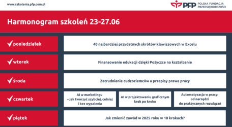 Intensywny, ostatni tydzień czerwca. Zapraszamy na siedem szkoleń