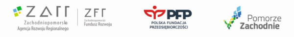Zestawienie znaków: połączone logo Zachodniopomorska Agencja Rozwoju Regionalnego oraz szara pionowa linia oddzielająca logo Zachodniopomorski Fundusz Rozwoju, logo Polska ‘Fundacja Przedsiębiorczości, logo województwa Zachodniopomorskiego