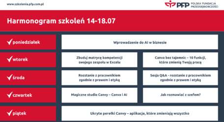 Aż osiem szkoleń i nowy cykl! Lipiec bogaty w wiedzę na Platformie Szkoleniowej PFP